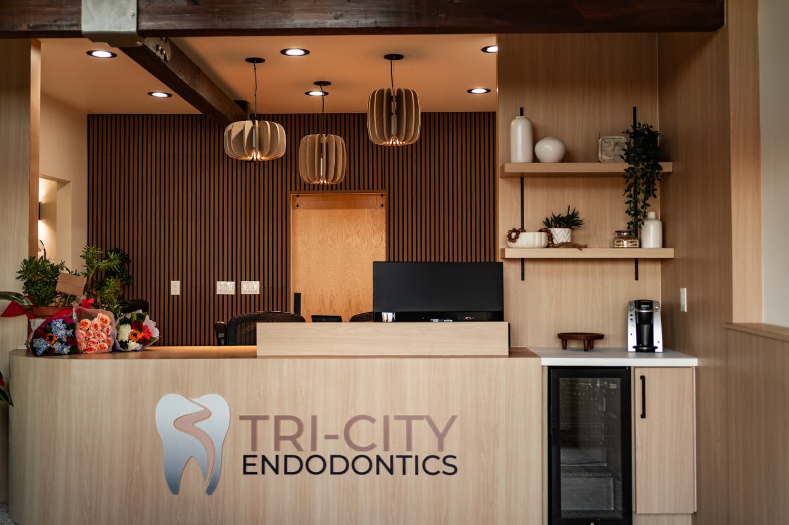 Tri City Endodontics calming, modern reception area